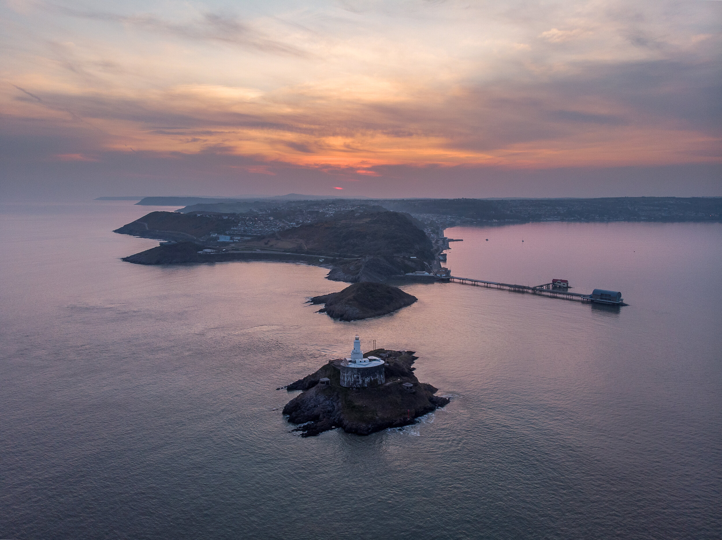 Mumbles Lighthouse Sunset