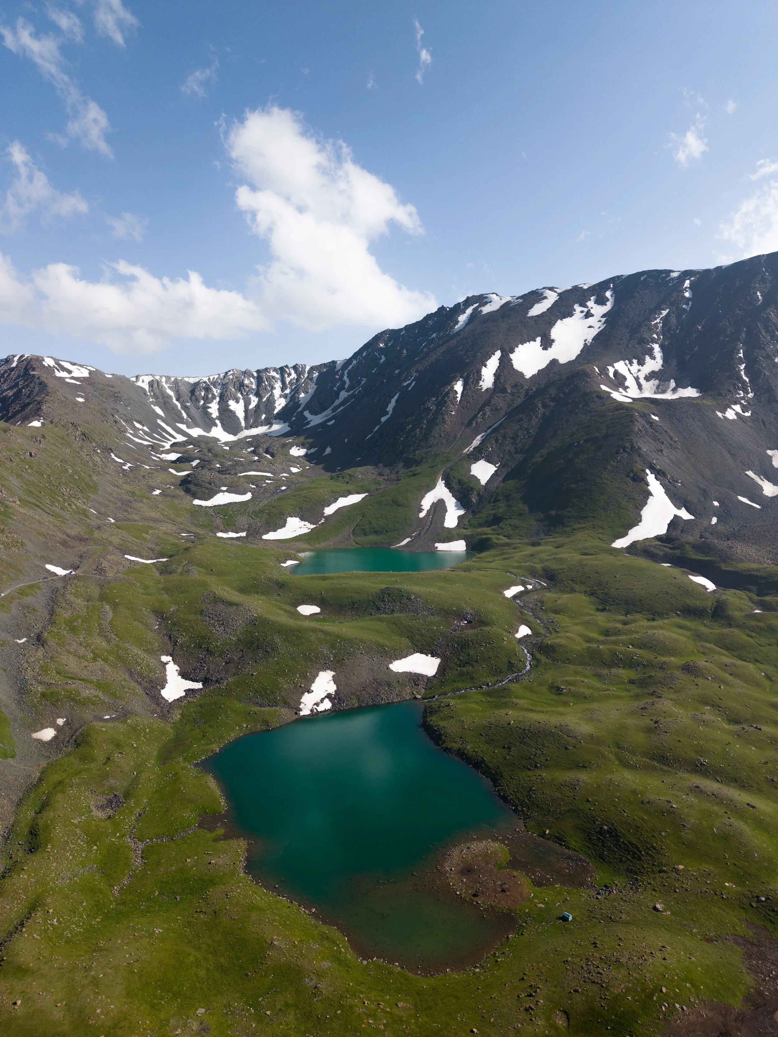 Sulutor glacial lakes high in the Tian Shan Mountains, Kyrgyzstan