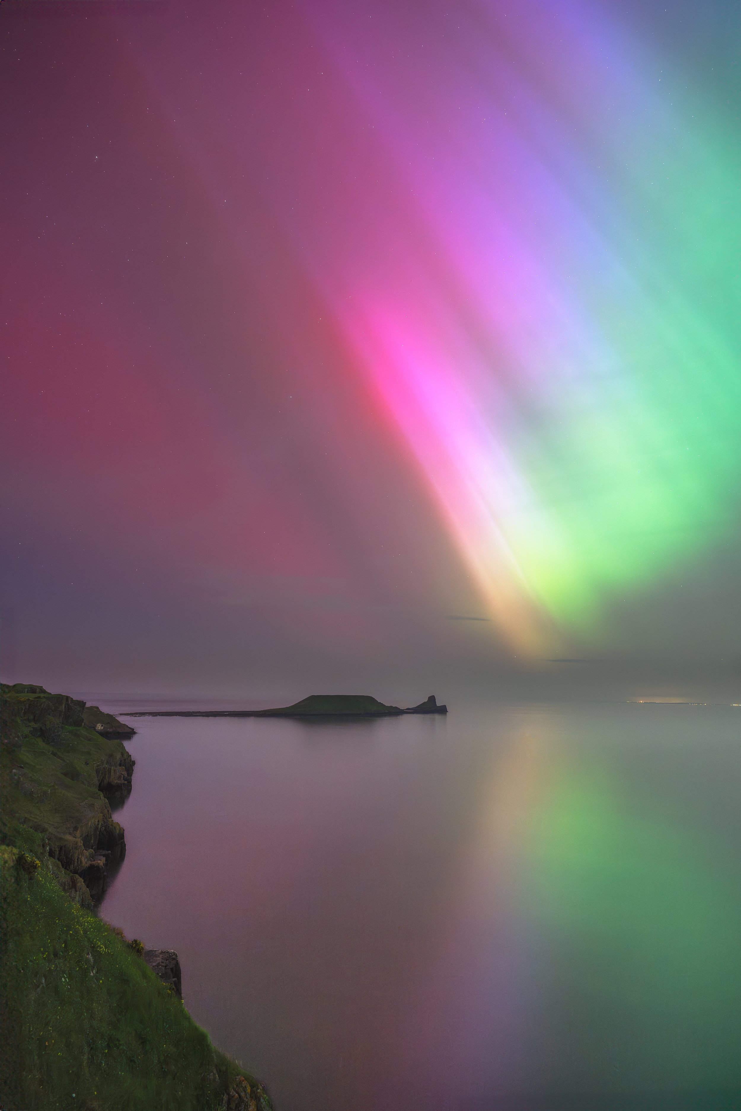 Northern Lights over Worms Head