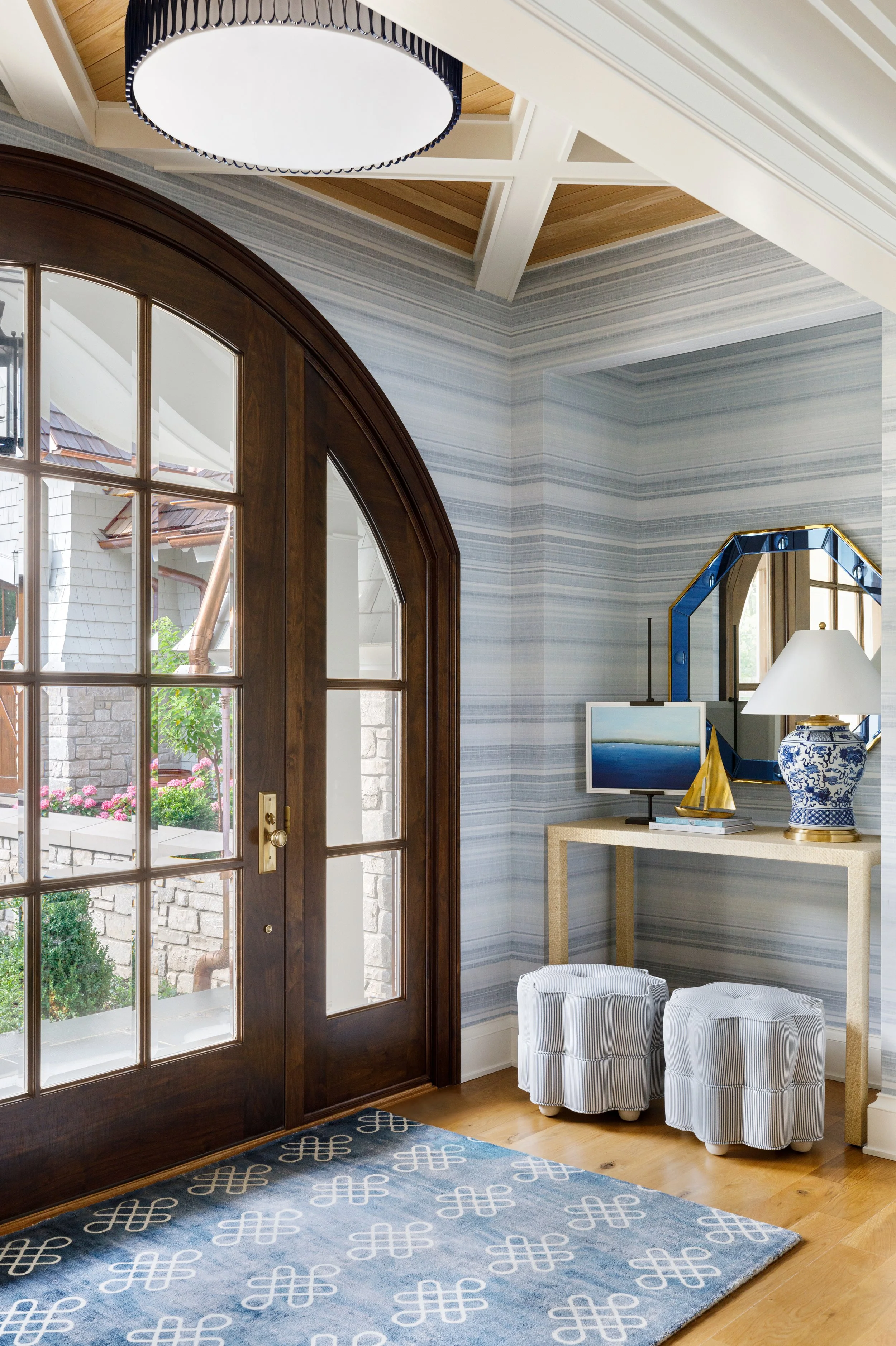 Another blue and white timeless lake house design in Lake Geneva by ...