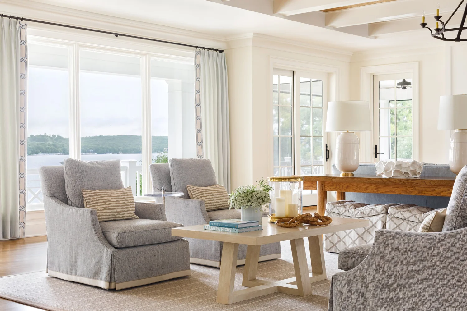 Another blue and white timeless lake house design in Lake Geneva by ...