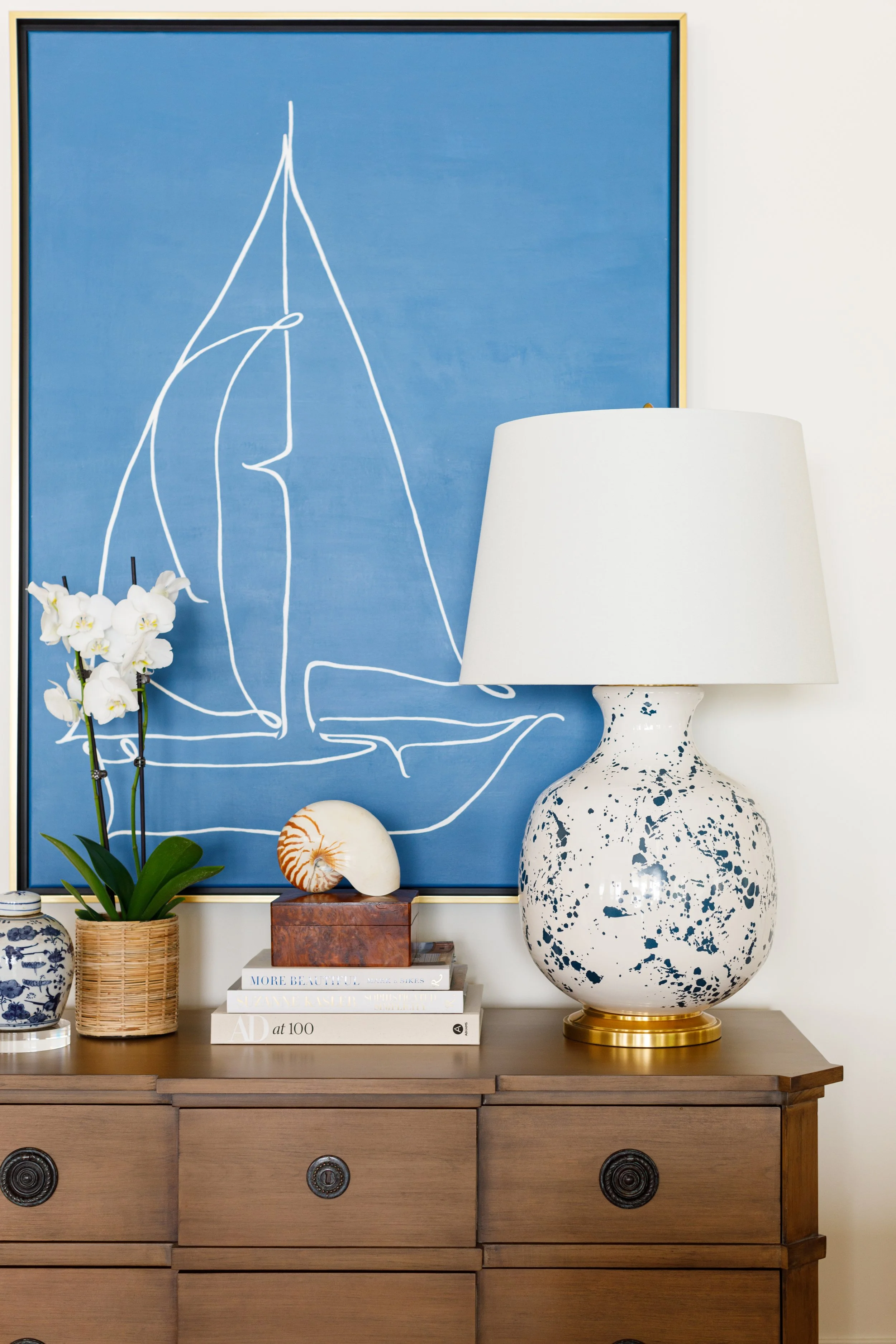 Another blue and white timeless lake house design in Lake Geneva by ...