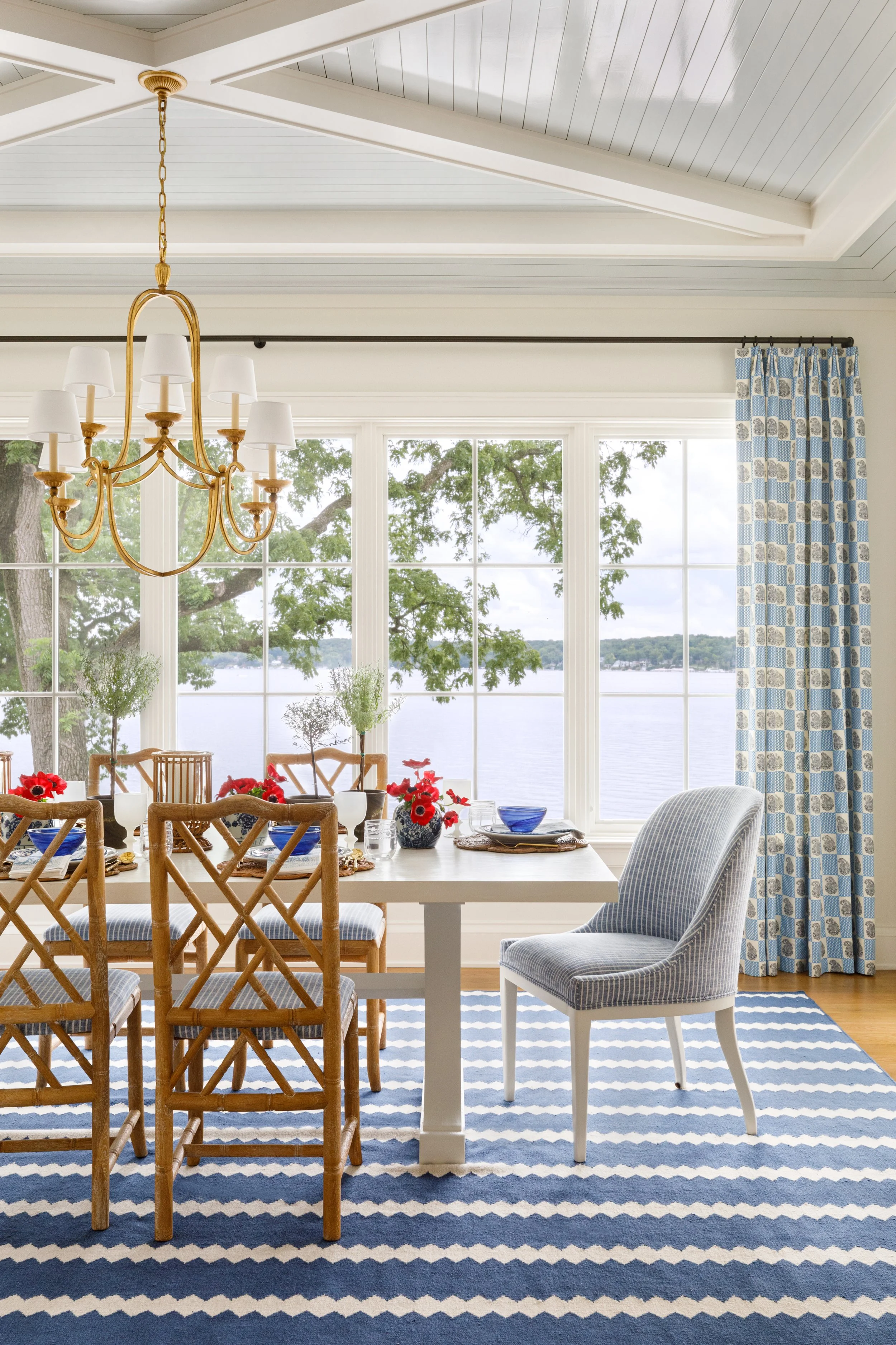 Another blue and white timeless lake house design in Lake Geneva by ...