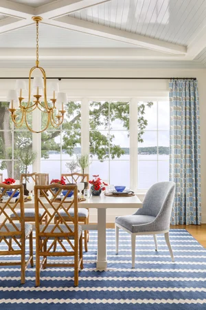 Another blue and white timeless lake house design in Lake Geneva by ...