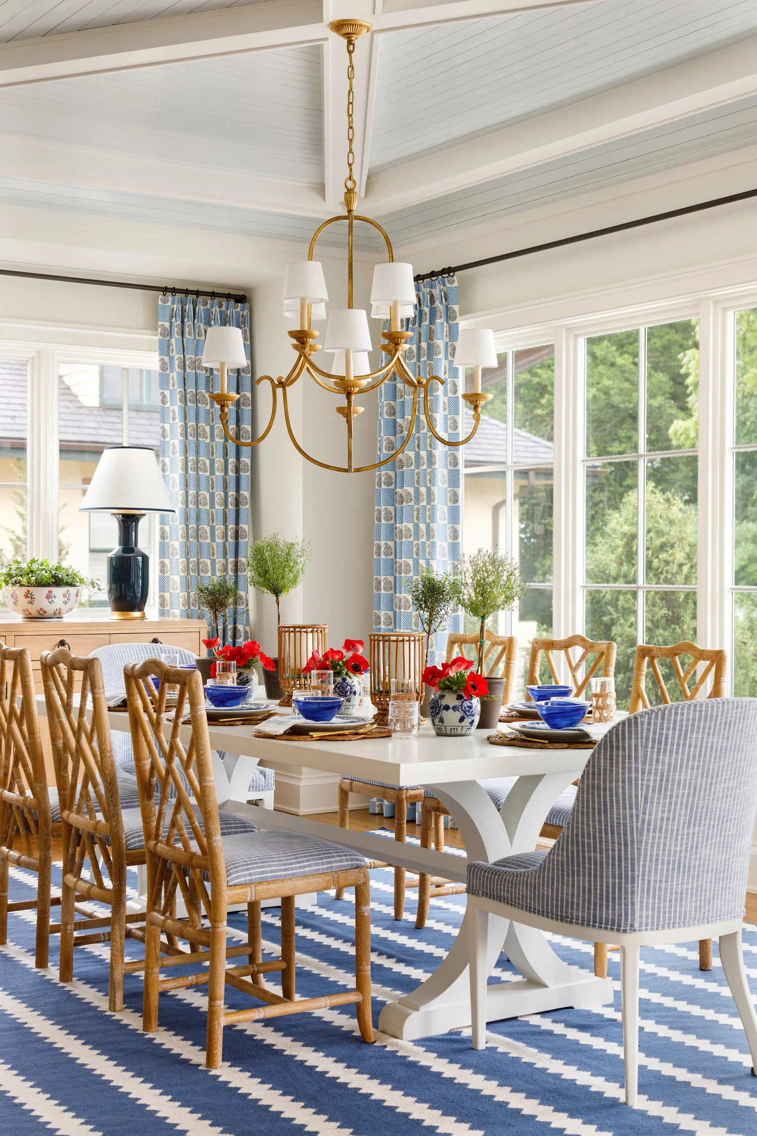 Another blue and white timeless lake house design in Lake Geneva by ...