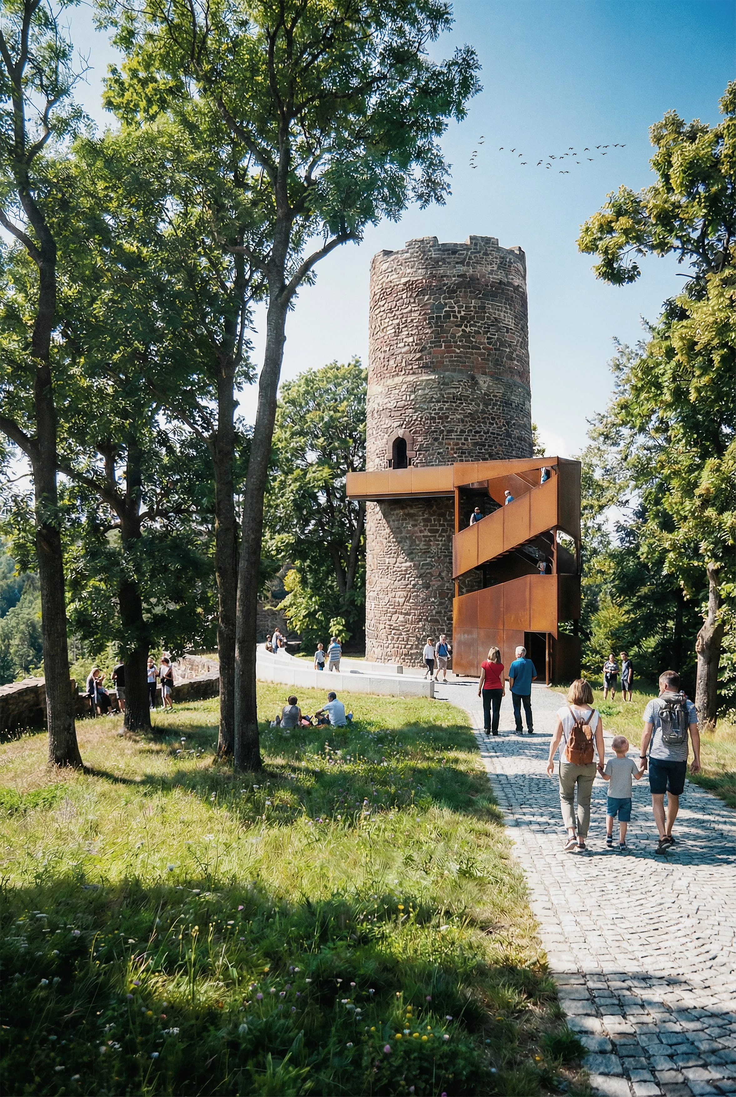 Westturm Burgruine Kohren-Sahlis