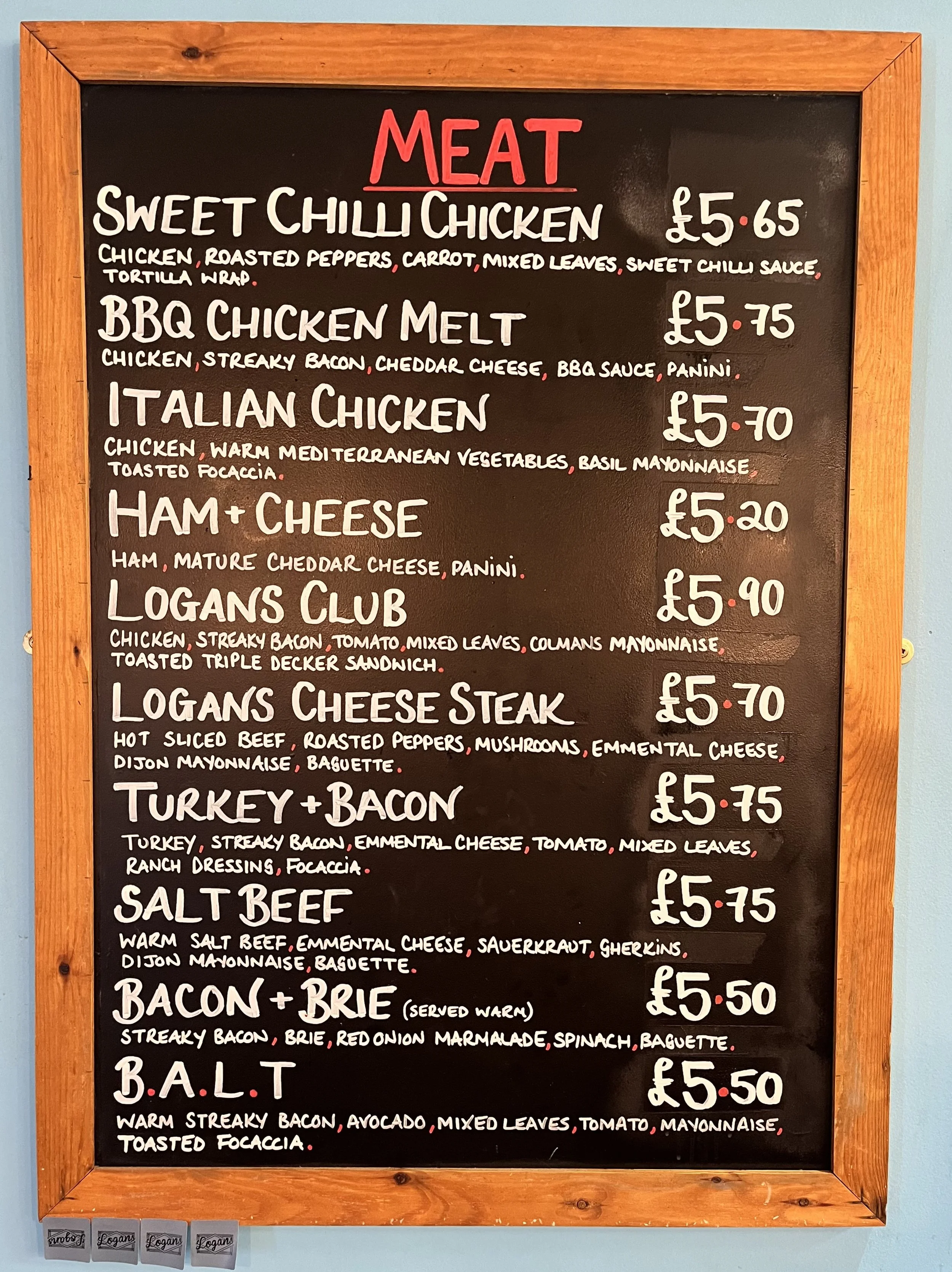 Take Out Menu — Logans Sandwich Bar