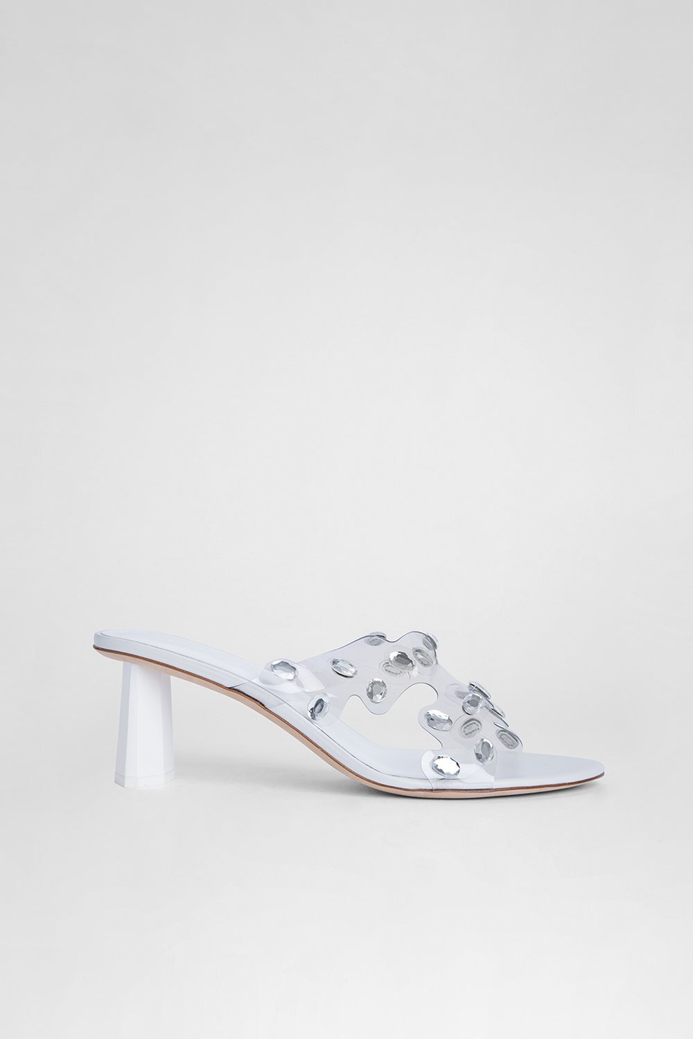By Far perspex mules with crystal embellishments