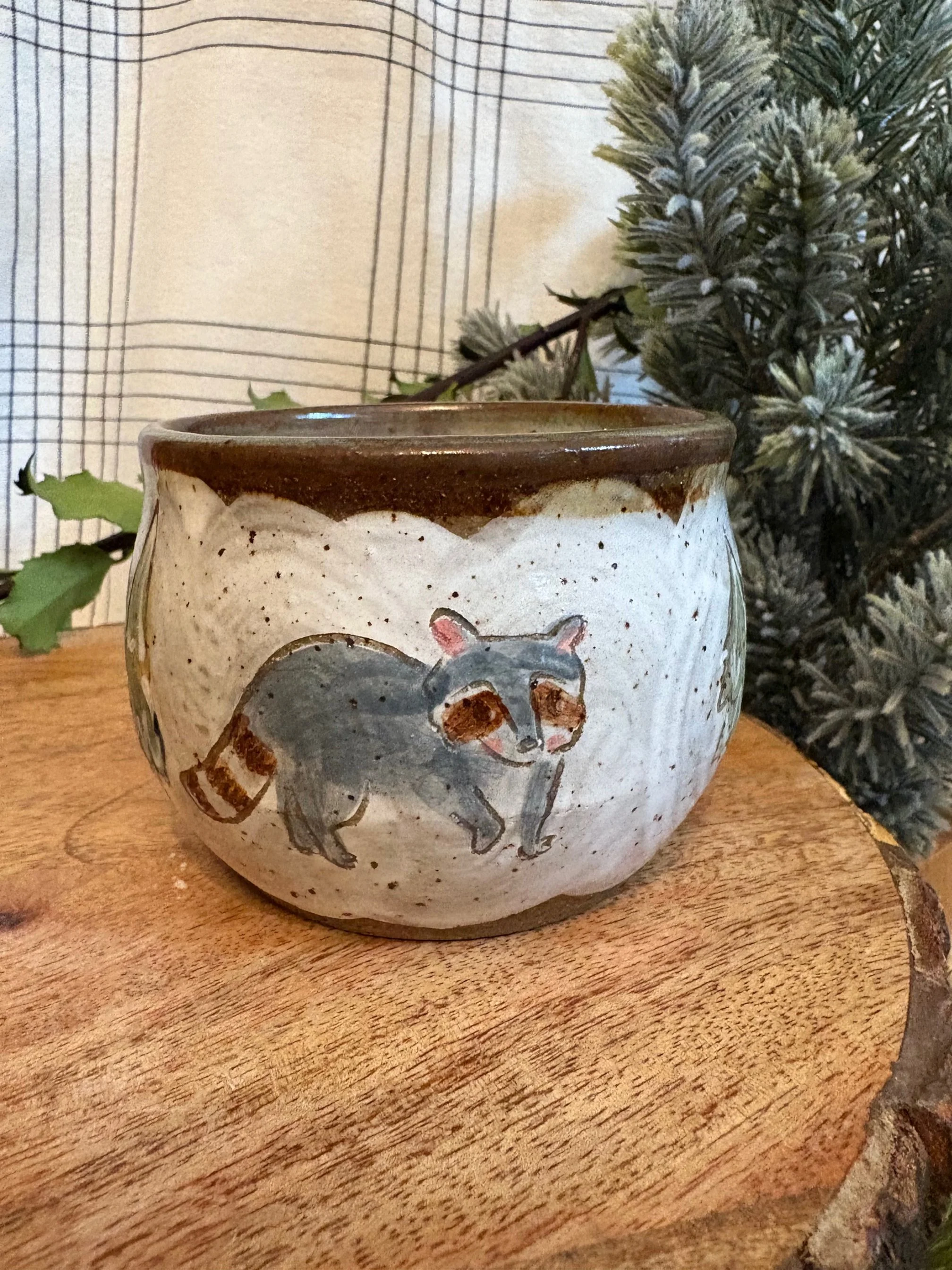 Winter Raccoon Candle