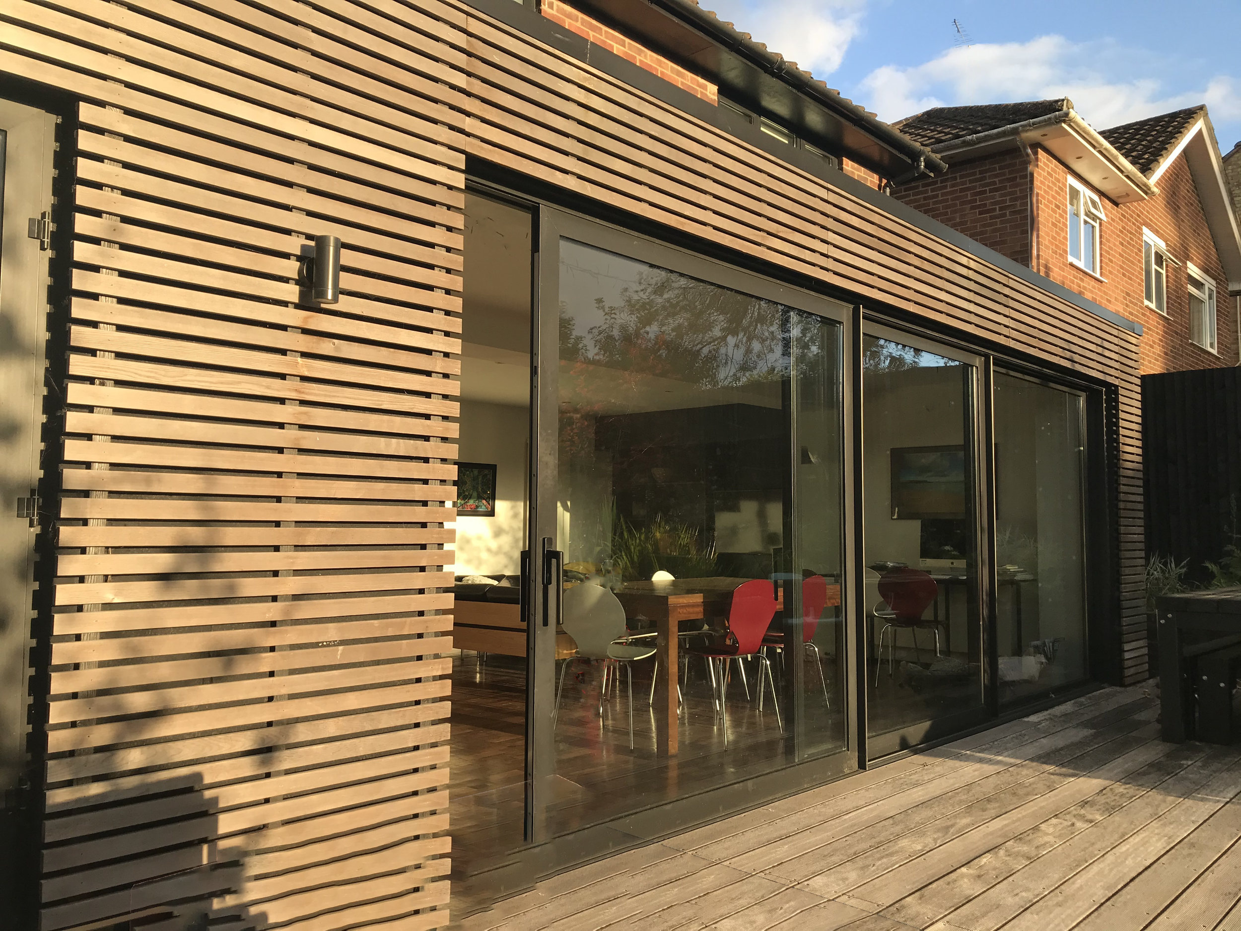 Cedar cladding and glazing