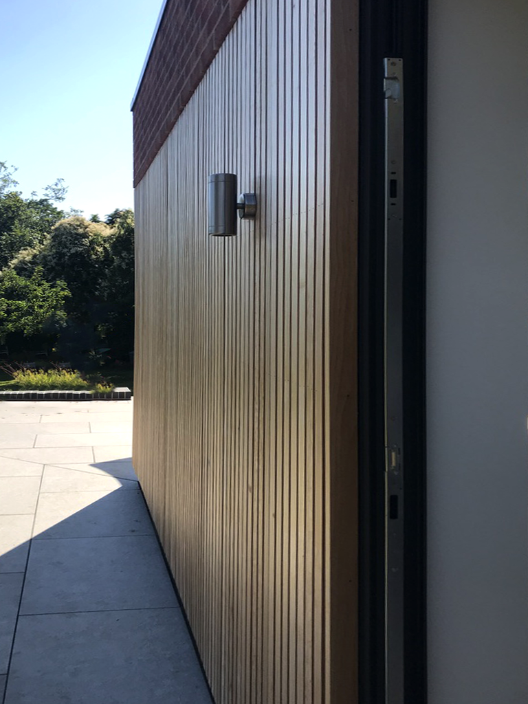 Cedar cladding and external lift on Crouchers Croft extension
