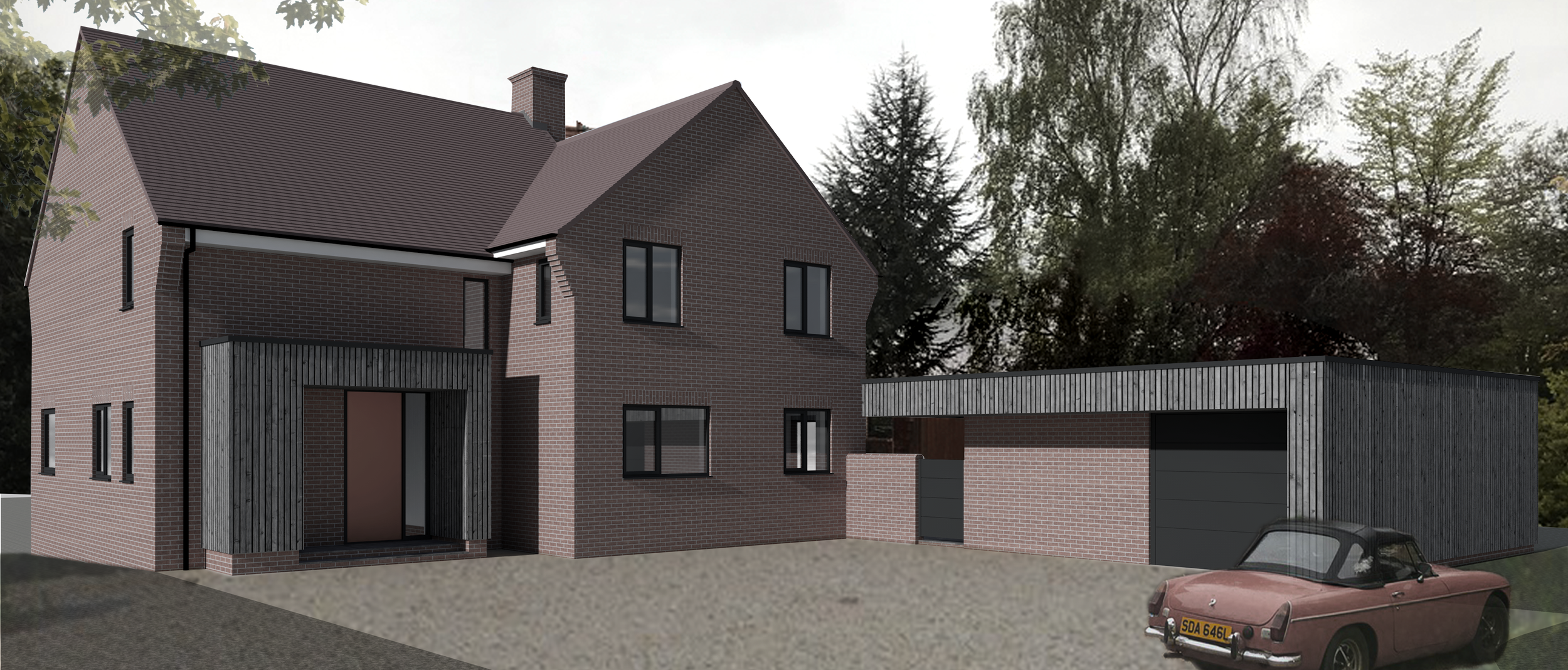 Little Orchard Abbots Barton Garage Conversion House extension.png