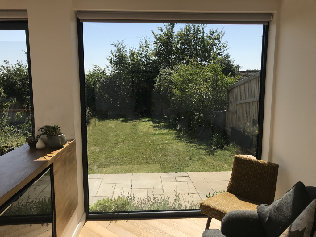 Picture window and seating in snug