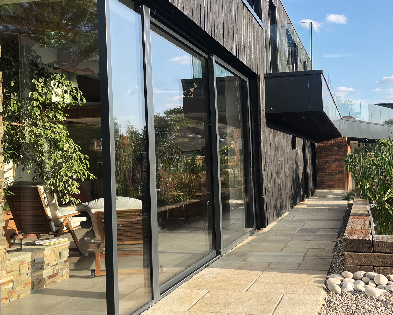 Glazed corner to spa at Treetops lodge
