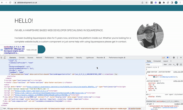 Finding Block + Section ID's In Squarespace — Abi Bacon