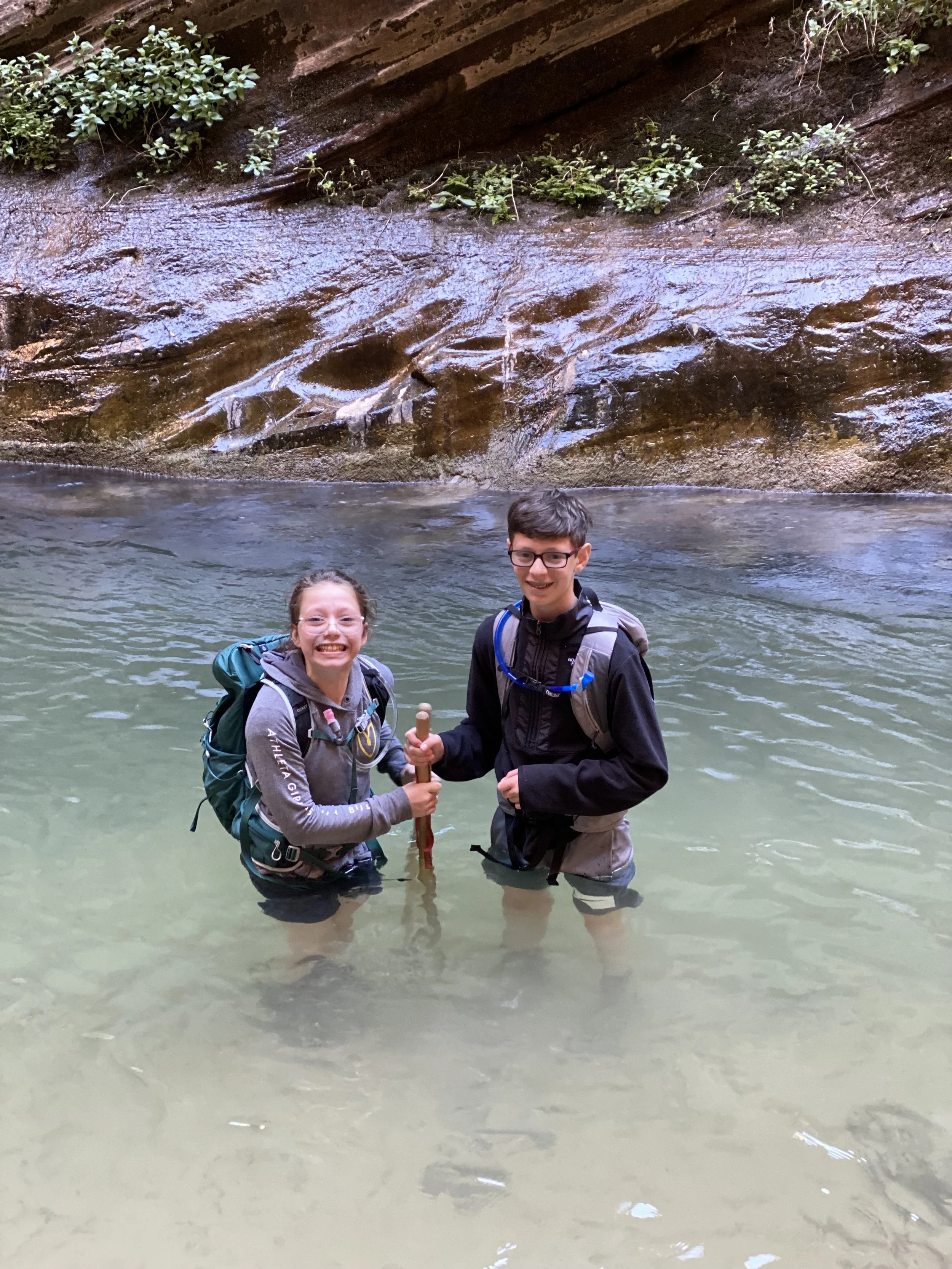 Kids in the Narrows at Zion National Park