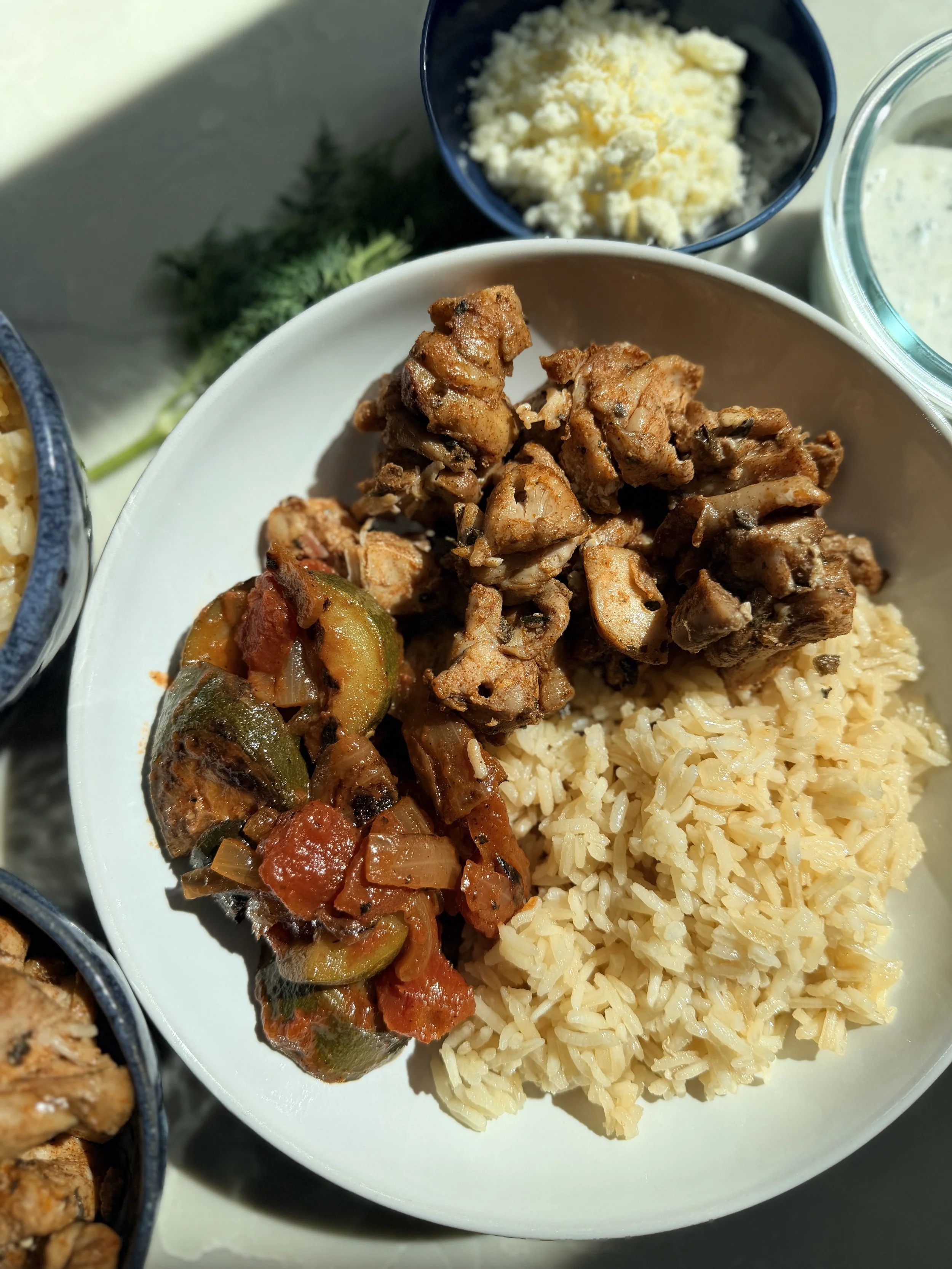 Oven Kebabs &amp; Rice