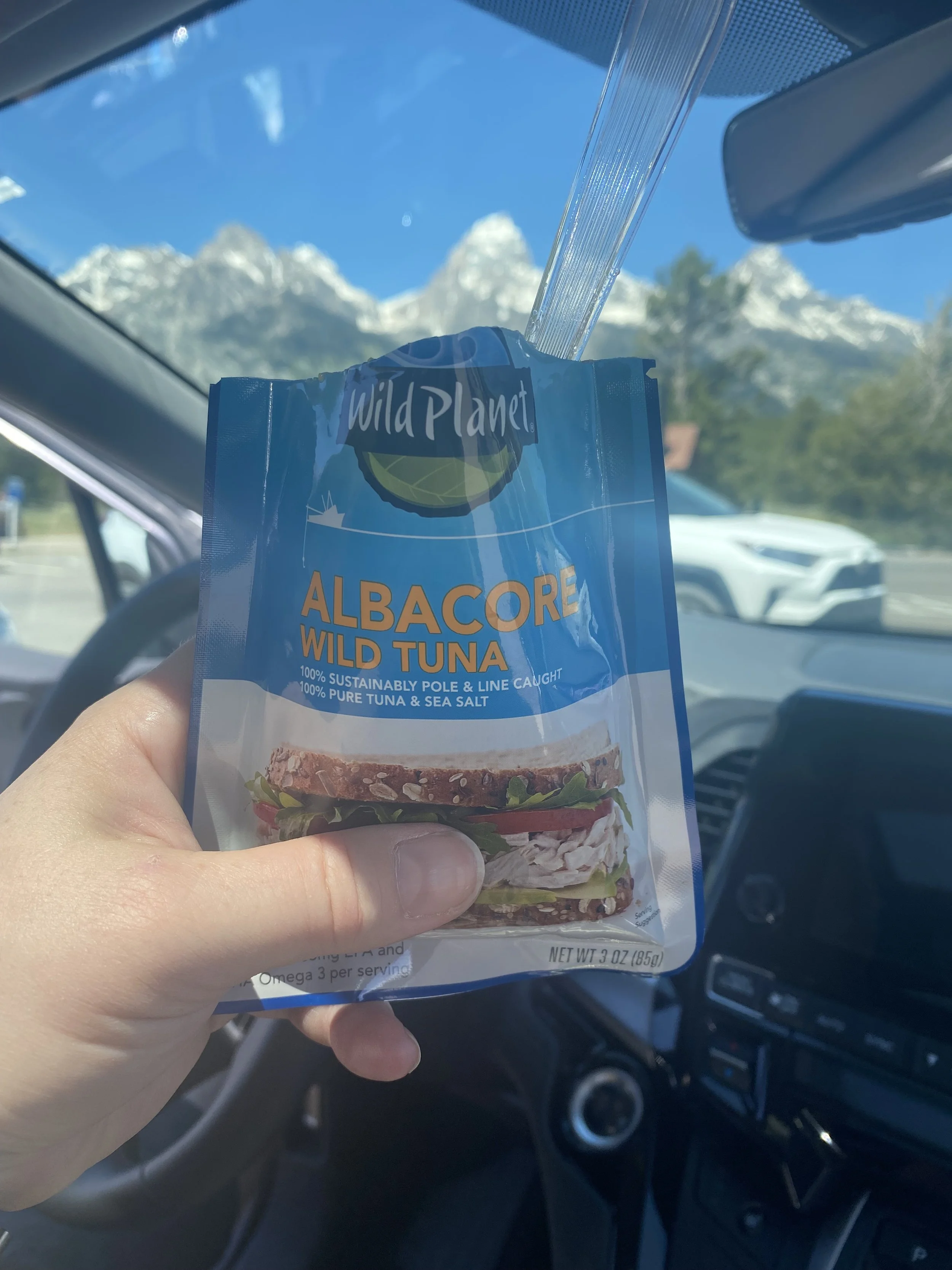 Tuna with the Grand Tetons in the background