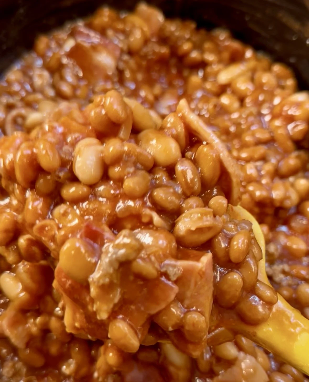 Beans & ground beef for a weeknight meal.