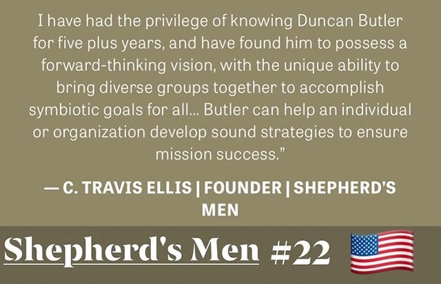 From Day 1 Travis has been in my corner; hopefully it&rsquo;s been a two way street. Many Thanks my friend and thank you for what you do for our Veteran Community @shepherdsmen #22 #sharetheburden