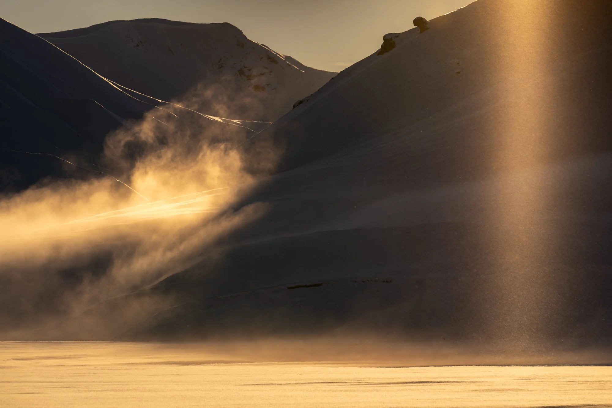 Sun pillar, Iceland