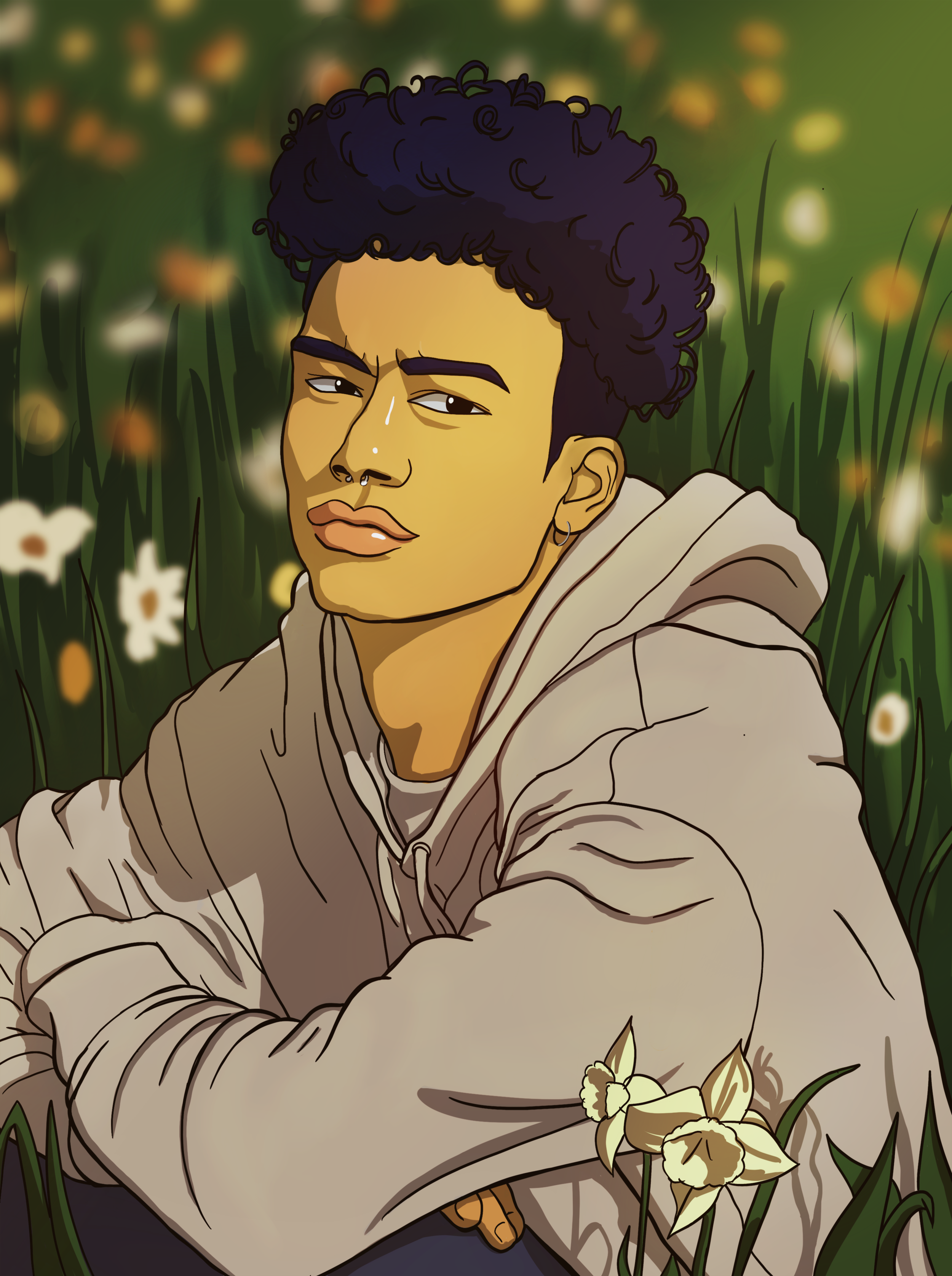 Flower Boy; digital drawing; 15" x 20"