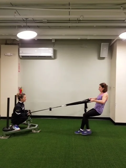 Personal training session at Body Soul Training focused on functional rowing movement