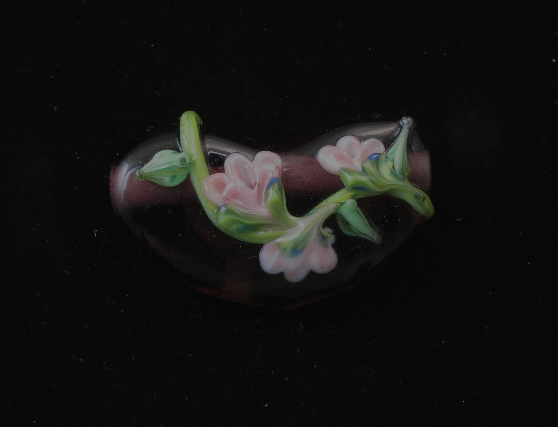 Amethyst Heart Pendant with flowers