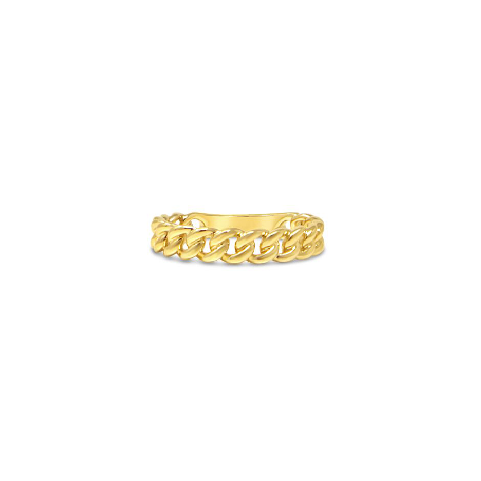 Gold Curb Chain Ring