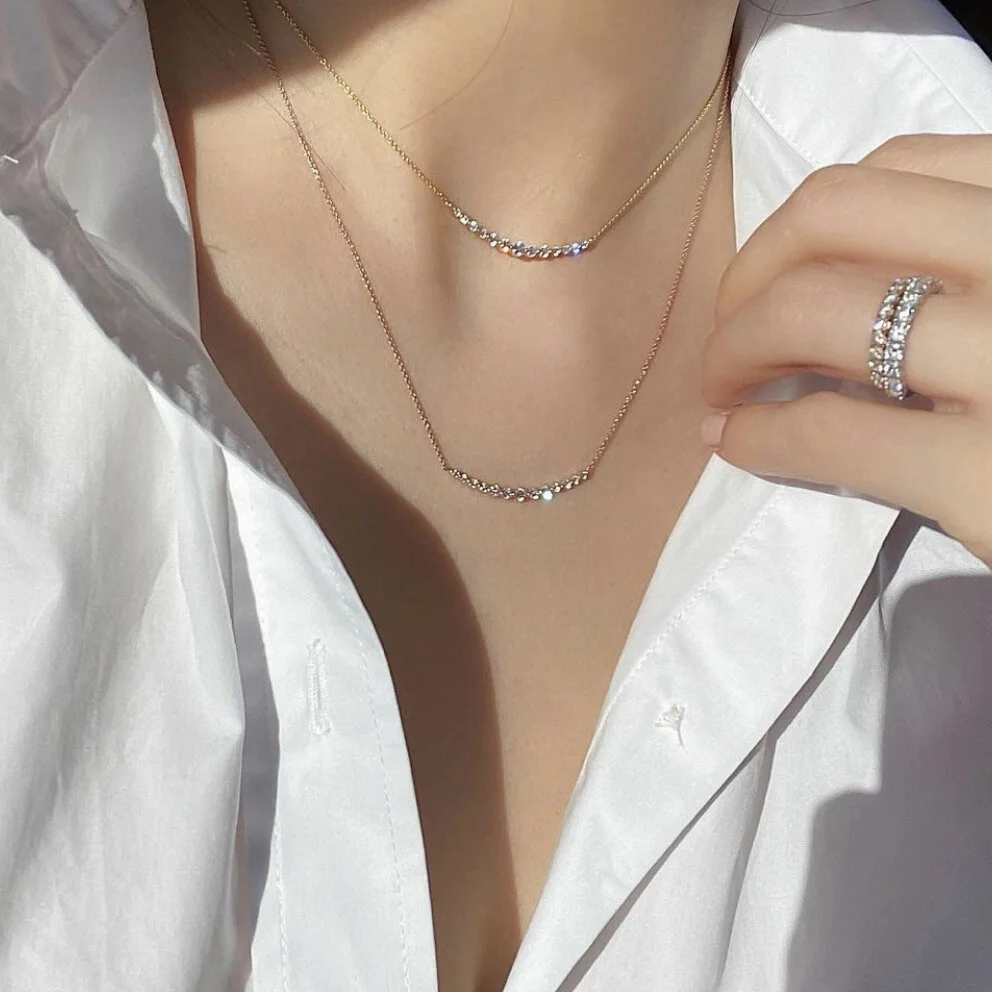Floating Graduated Diamond Necklace — Captivant Collection Fine Jewelry