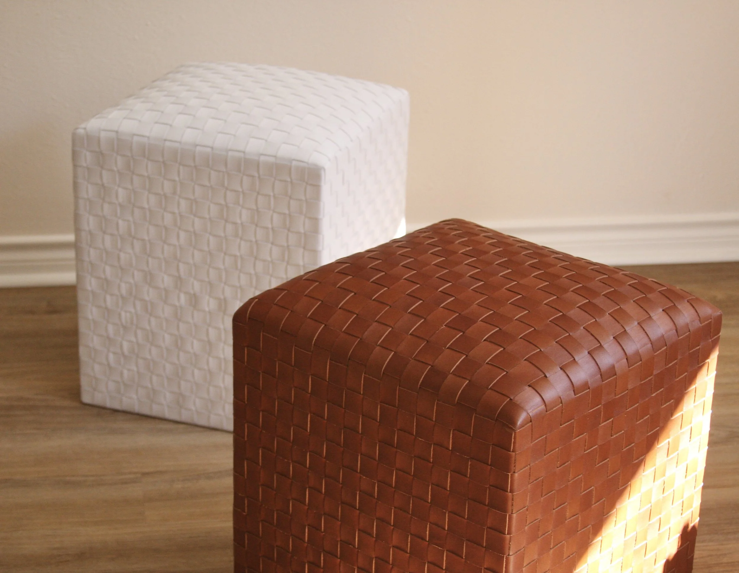 Woven Leather Cube