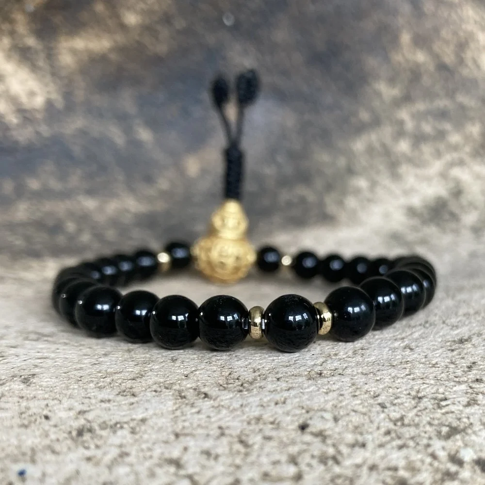 05. Black onyx and gold meditation mala bracelet.JPG