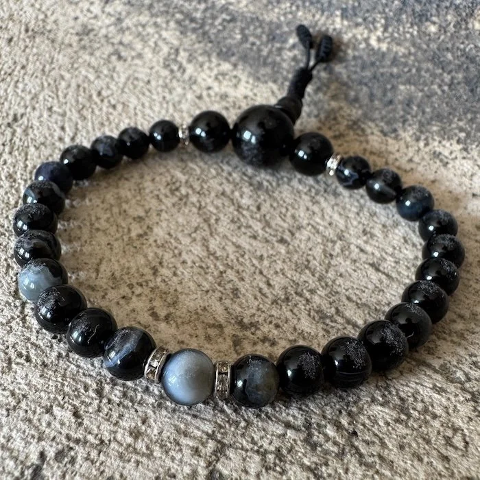 obsidian and rhinestone wrist meditation mala.JPG