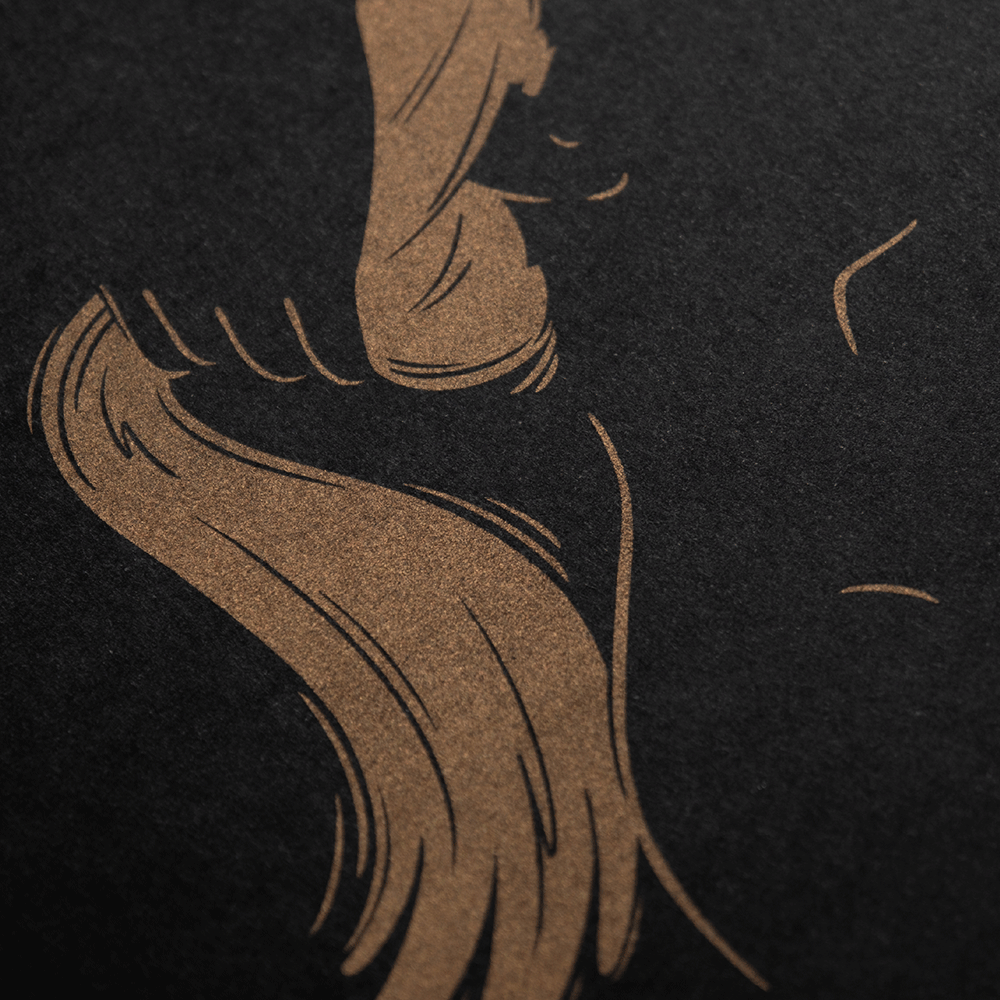 Duo de risographie or sur papier noir