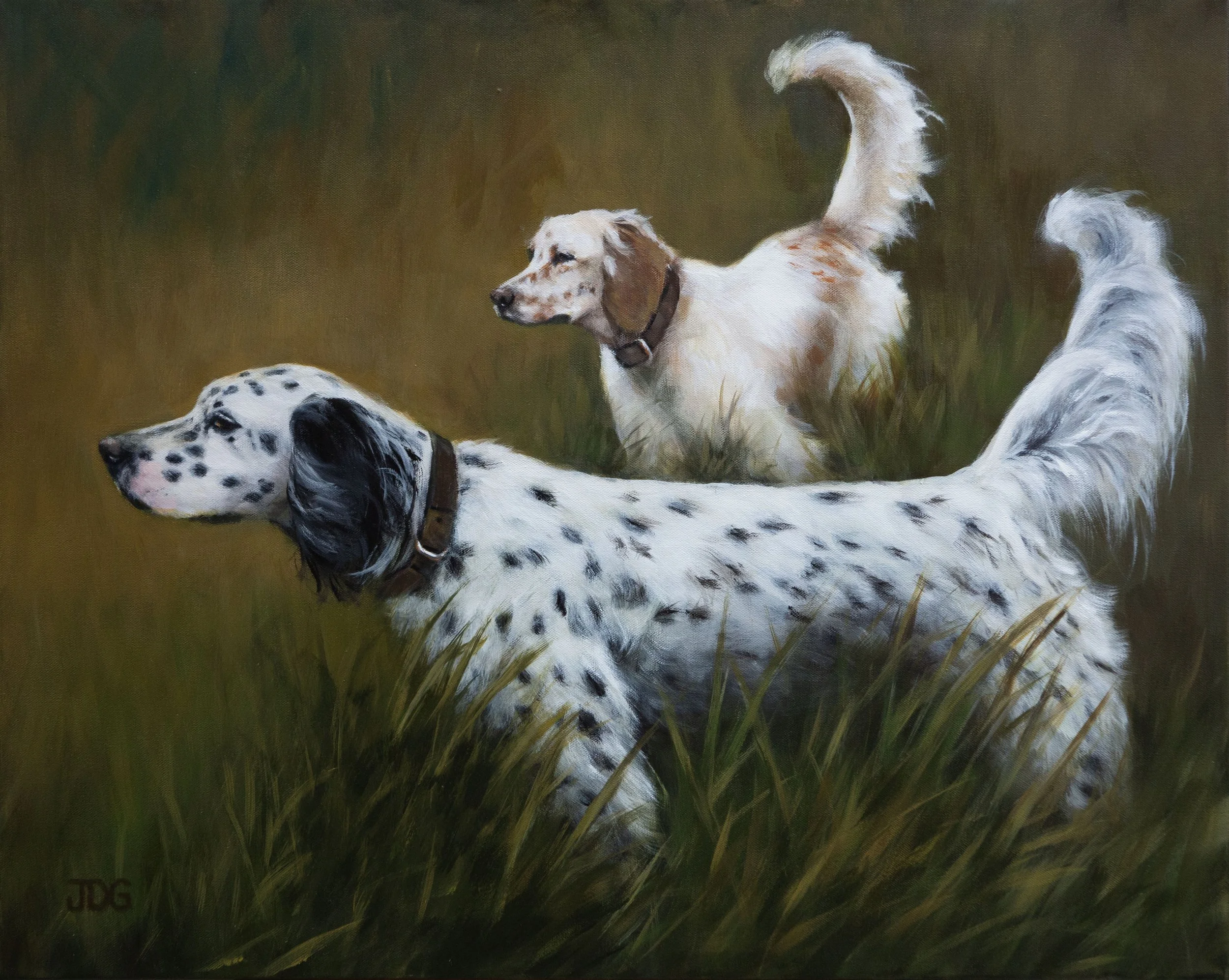 English Setters Charlie and Poe Poe