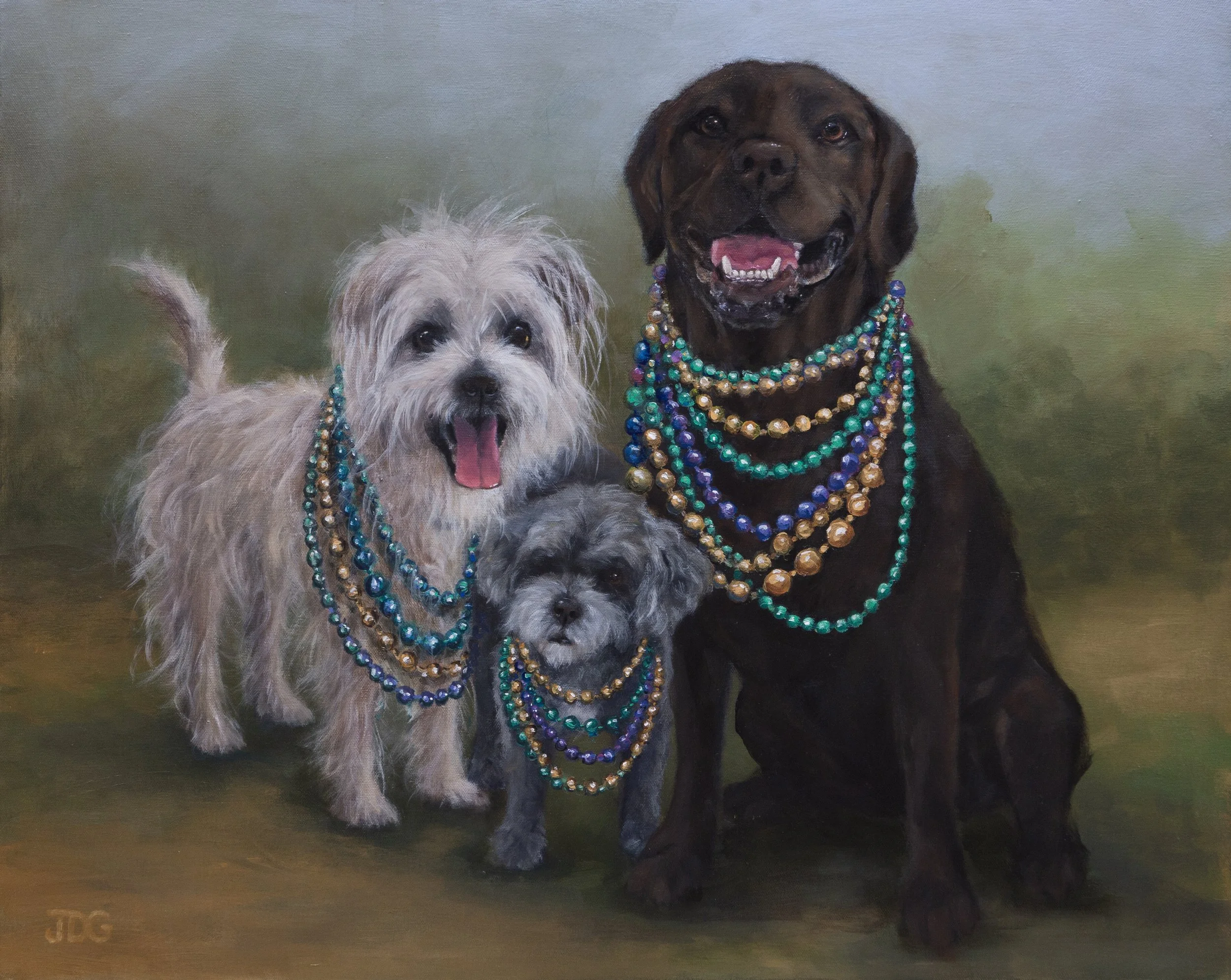 Stitch, Boo Boo & Bella — Mardi Gras Portrait