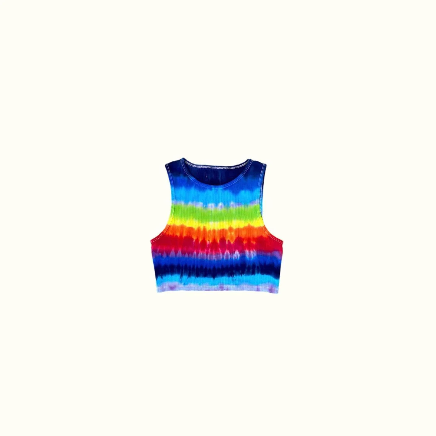 Pocketful Of Rainbows Cropped Tank &bull; M &bull; 100% cotton .
.
.
.
.
#tiedye #handmade #tiedyefashion #fashion #tiedyeshirt #hippie #art #tiedyeisart #hippiestyle #icedye #love #gratefuldead #love #rainbow #tshirt #psychedelic #tiedyelife #thebea