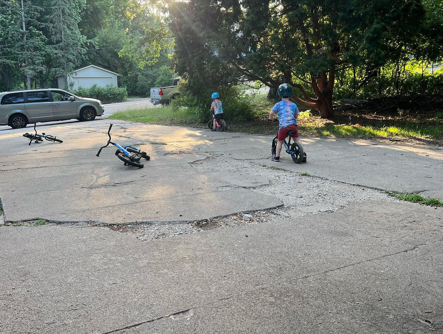 Gently trying to encourage my boys to try pedal bikes. It&rsquo;s a process. When they&rsquo;re ready, they&rsquo;re ready. One of the hardest parts of parenting I feel can be our outside pressure to do things faster. Until then, I just sit back and 