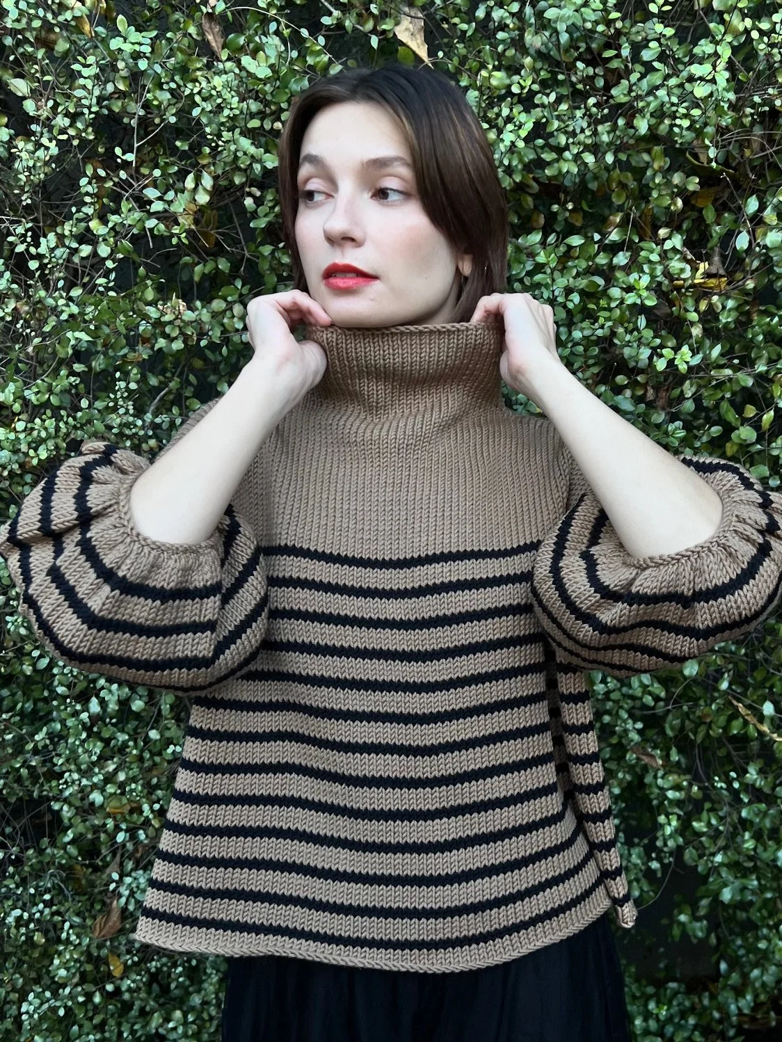 Striped Puff Sleeve Sweater