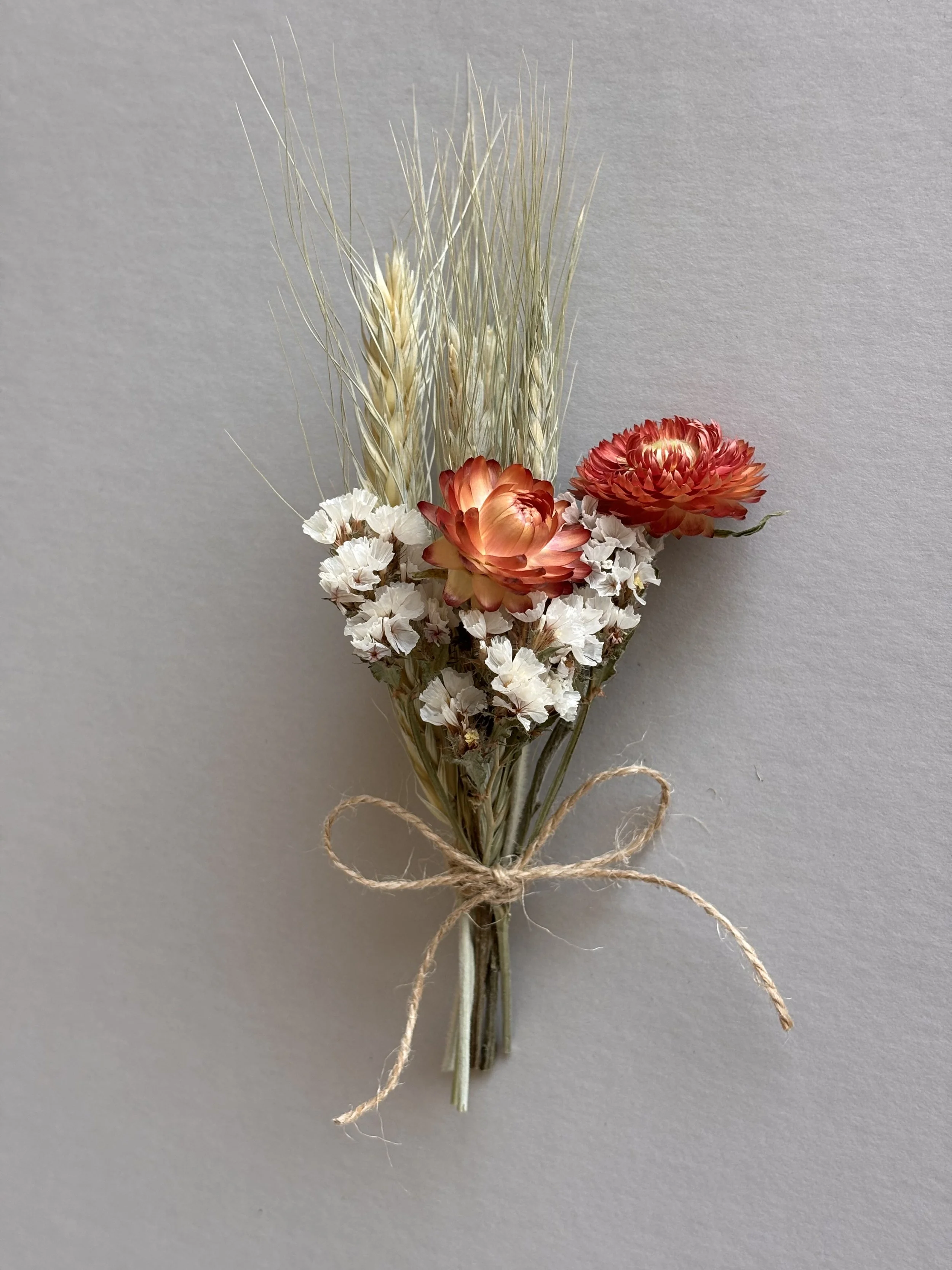 Mini Dried Bouquet Orange and White