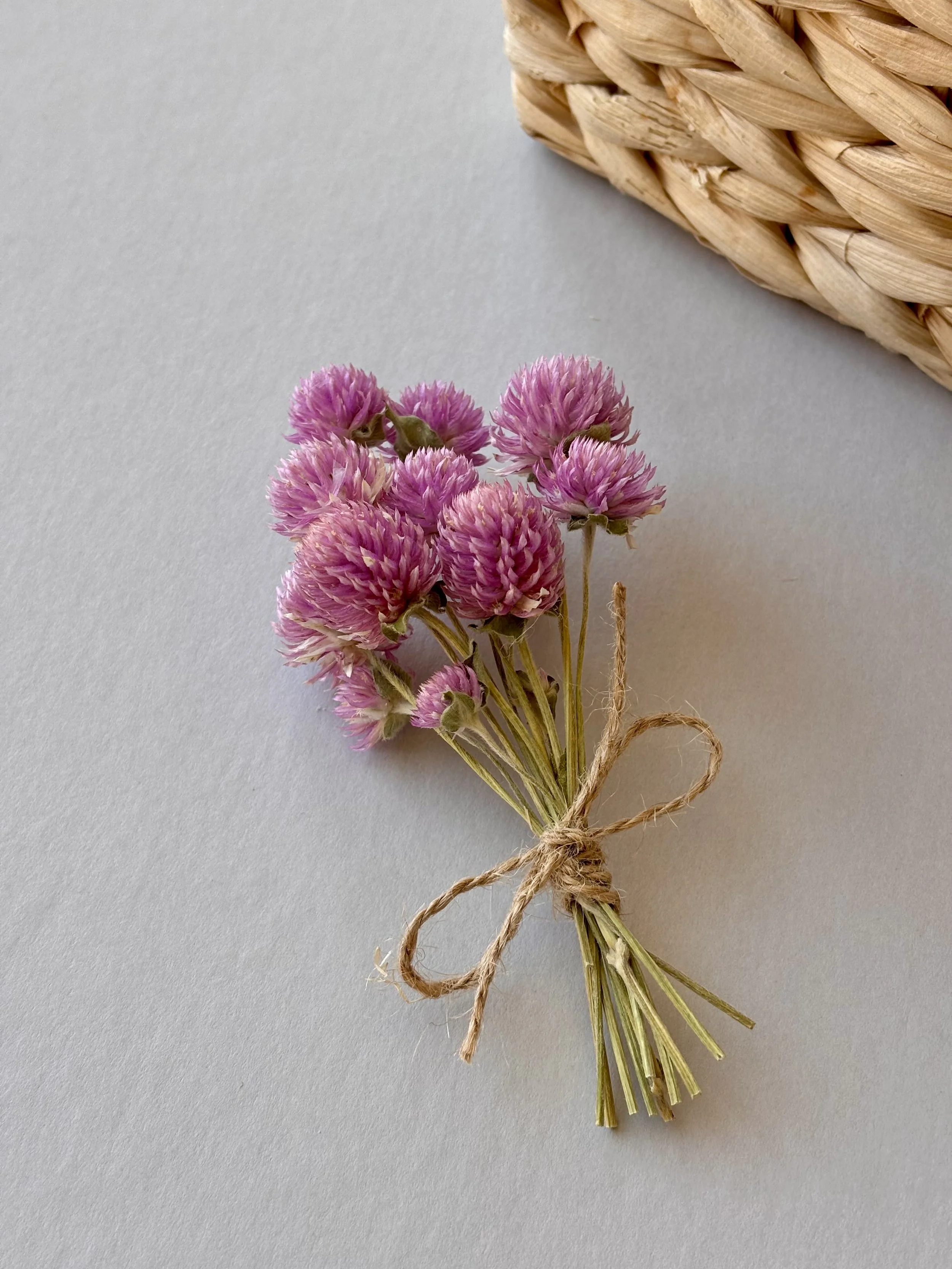 Dried Bouquet Mini Purple Gomphrena