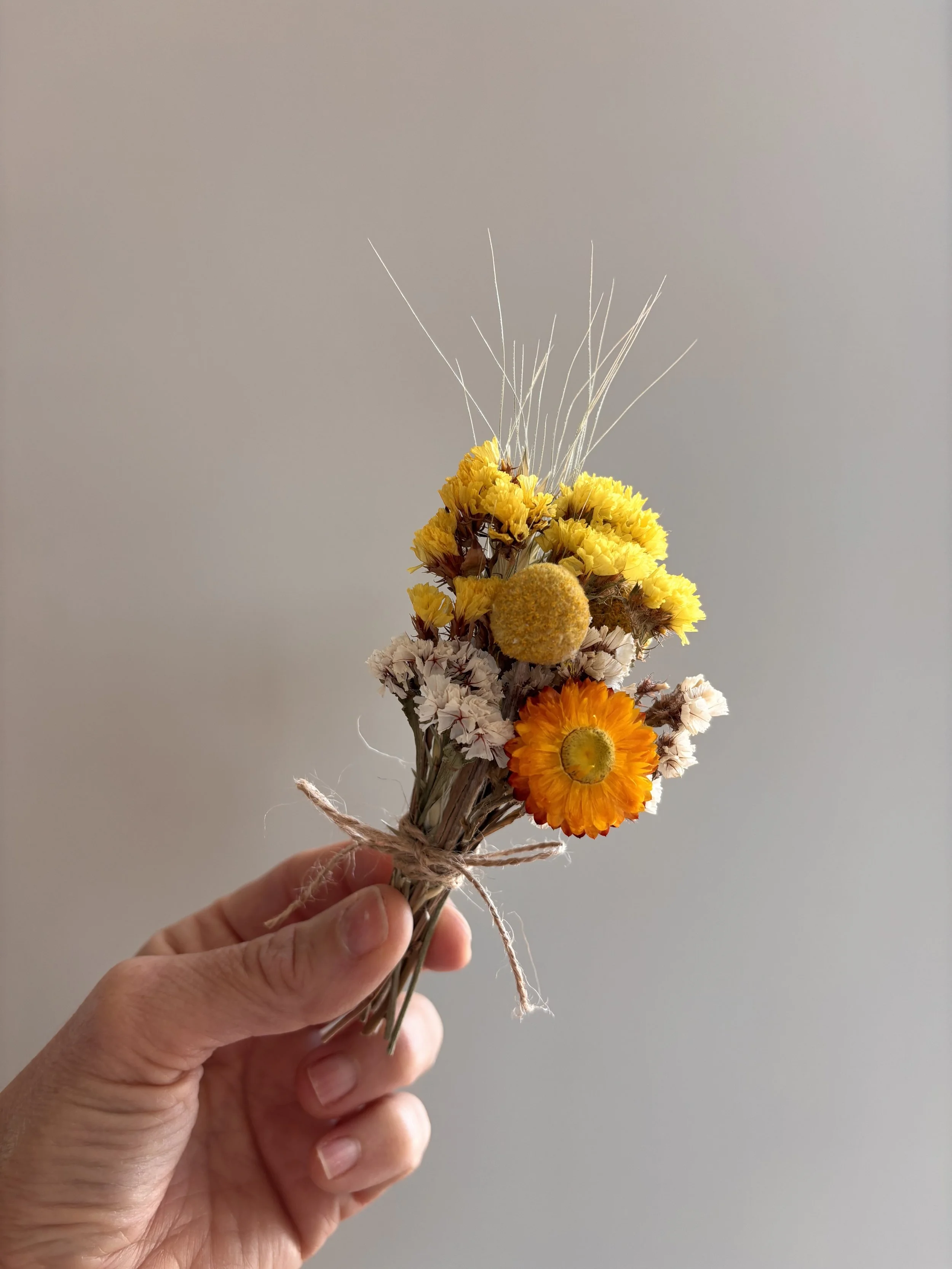 Mini Dried Bouquet Yellow and Orange