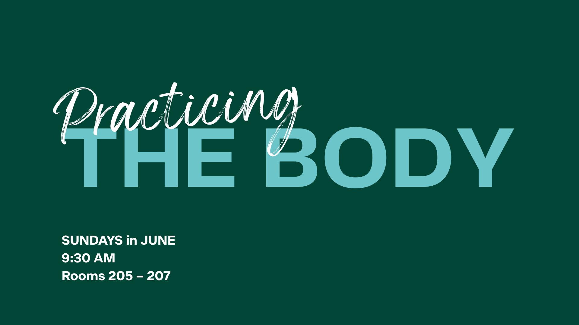 Upcoming First Hour Teaching Series