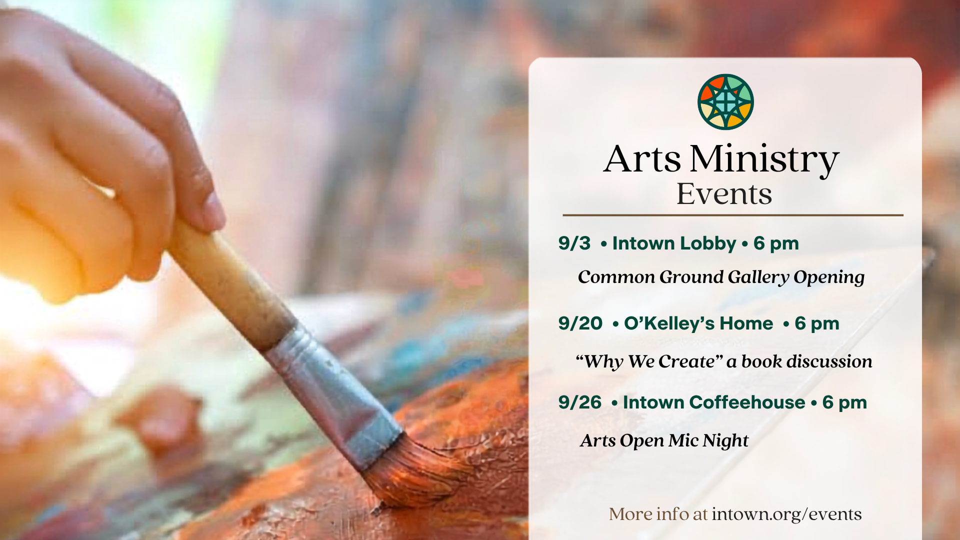 Arts Ministry September Events