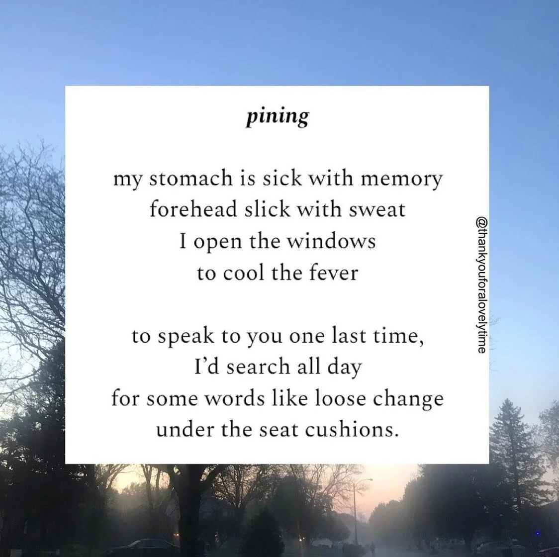 haven&rsquo;t posted on here in awhile. I was feeling a bit discouraged. but I still have a lot of poems to share so might as well keep sharing them!