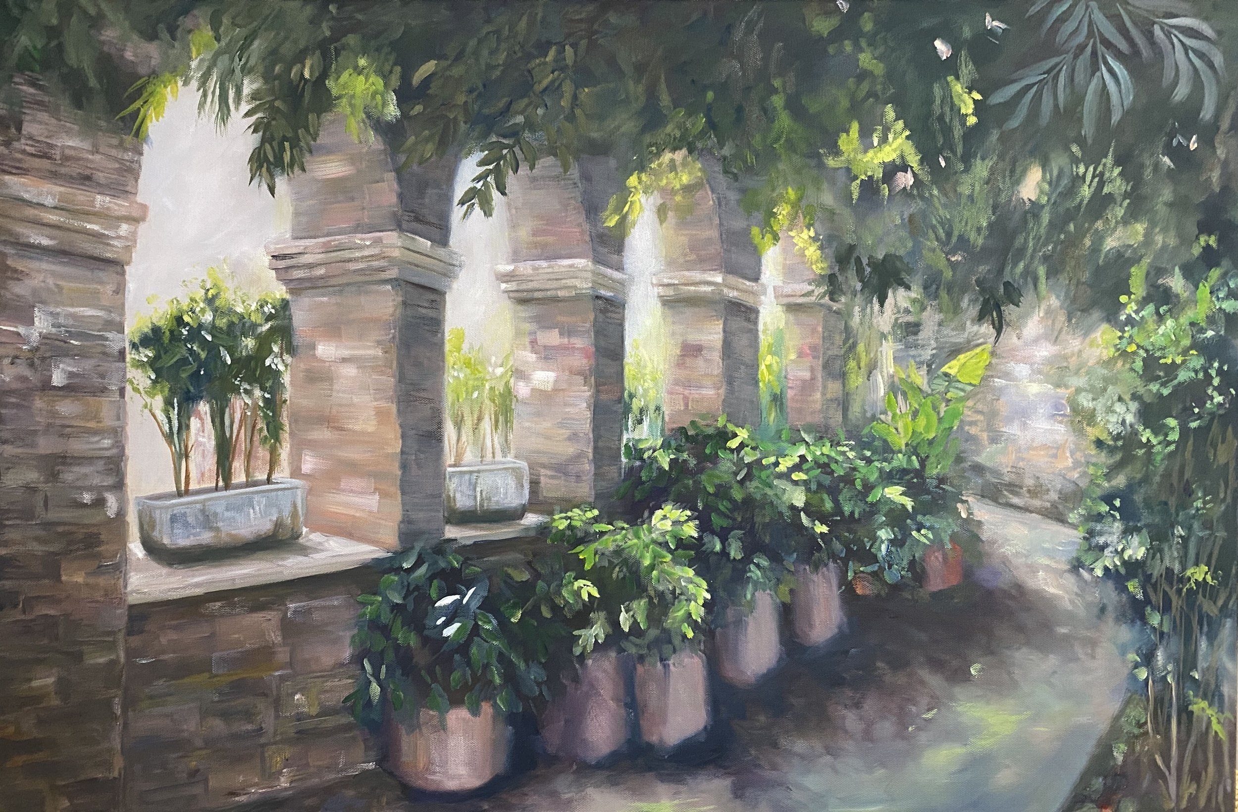 original-oil-painting-landscape-architecture-Spello-Italy-by-Alberta-artist