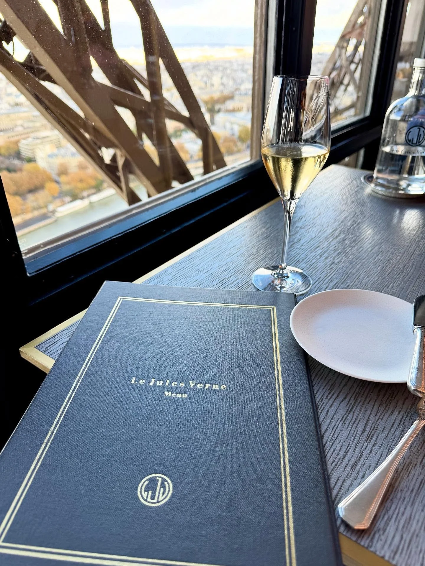 Lunch at Le Jules Verne&mdash;modern French cuisine, champagne, and the incredible view of Paris far below. Elevated in every sense, this is the kind of experience that reminds me why details matter.

A meal at Le Jules Verne begins with its own priv
