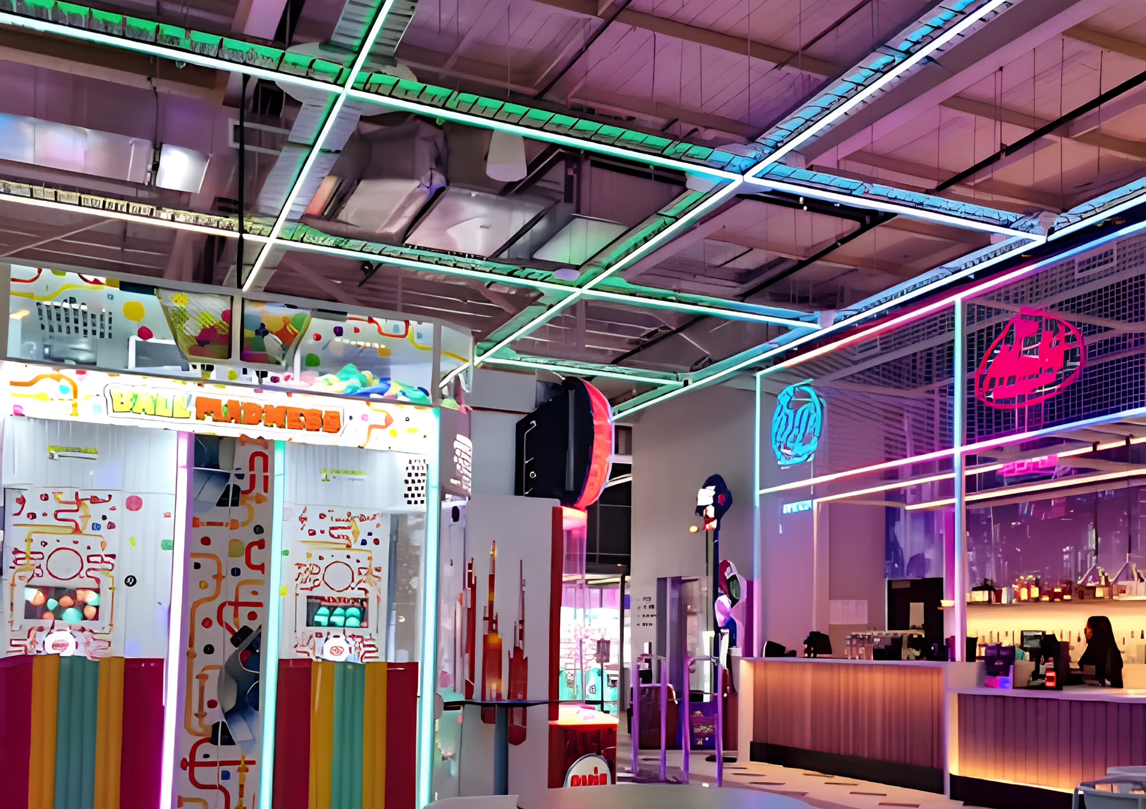 Pixel ceiling feature lighting