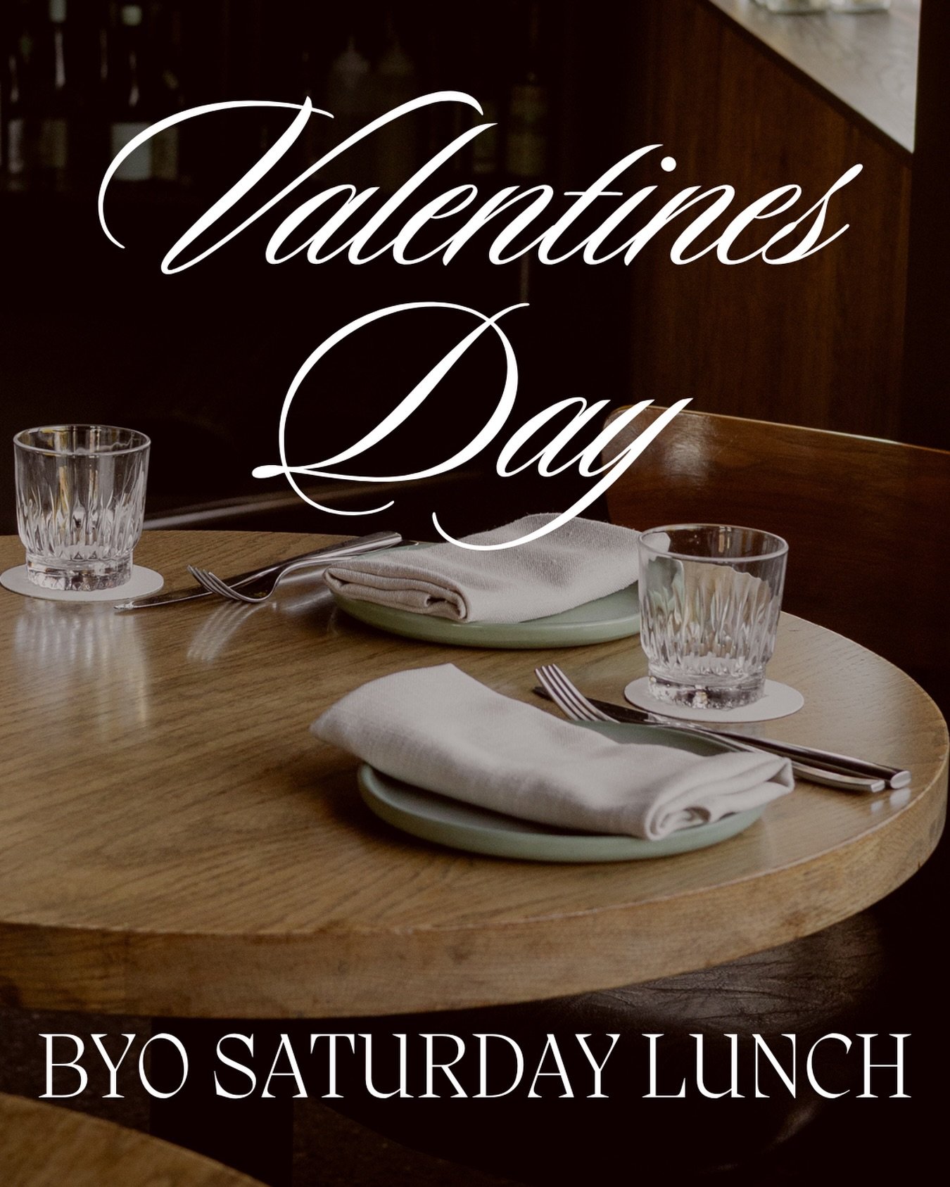 Valentine&rsquo;s day BYO lunch 🤍
We&rsquo;ve added on an extra service for you lovebirds. It&rsquo;ll be a bit more stripped back, lax on the bevs, soft sun, take your time. We are sticking to our $120 Set Menu, so that you get the full experience.
