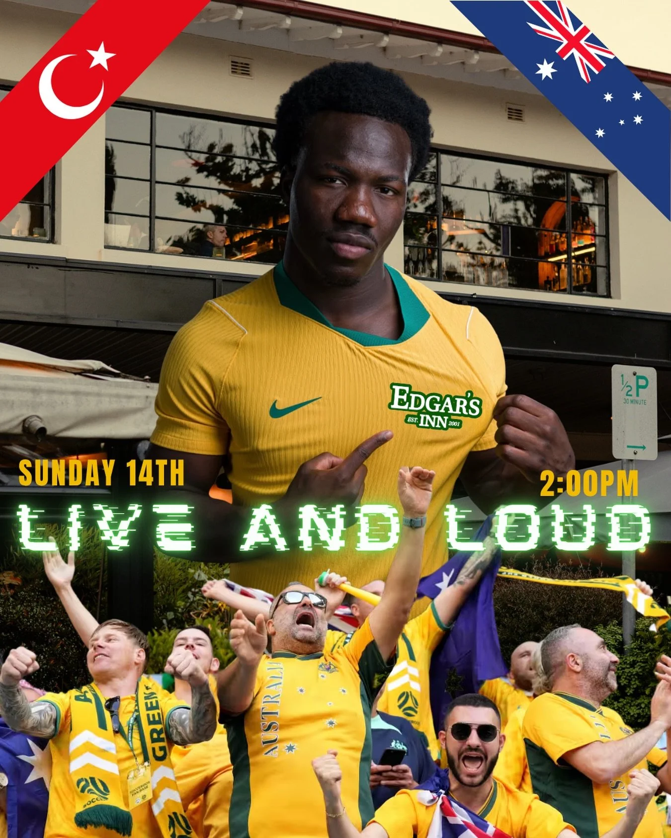 AUSTRALIA VS T&Uuml;RKIYE 
SUNDAY 14th, 2PM
GET INTO IT!
